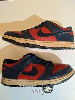 Taille 8 Nike Dunk Low Vintage 2002 Fast Ship 630358 641 Navy Red Womens 9.5 9.5w