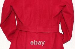 Taille petite pour dames Manteau de laine rouge vintage à ceinture et fermeture éclair intégrale MICHAEL KORS