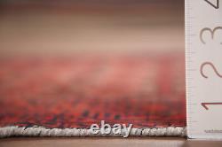 Tapis d'accent balouch vintage rouge/marine 3x6 en laine tribale fait main