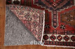 Tapis de couloir géométrique rouge / ivoire Ardebil vintage 3'4 x 10'9 Tapis fait main