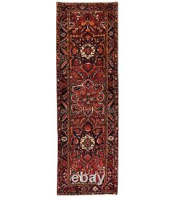 Tapis de couloir oriental fait main en forme de ferme géométrique 4X12 pour la décoration bohème de la maison