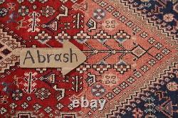 Tapis de couloir tribal Abadeh en laine rouge/ivoire vintage 2'x5' fait main