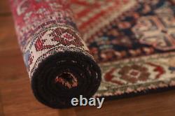 Tapis de couloir tribal Abadeh en laine rouge/ivoire vintage 2'x5' fait main