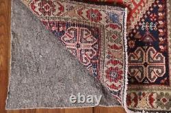 Tapis de couloir tribal Abadeh en laine rouge/ivoire vintage 2'x5' fait main