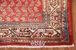 Tapis de coureur Botemir rouge / ivoire à motif paisley vintage 3'x10' tissé à la main traditionnel