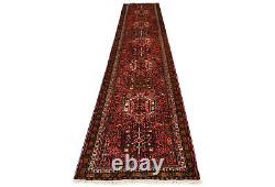 Tapis de coureur oriental géométrique tribal rouge vintage 3X13 pour ferme 2'7X12'9