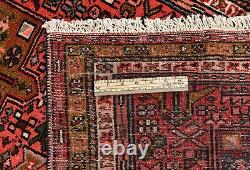 Tapis de coureur oriental géométrique tribal rouge vintage 3X13 pour ferme 2'7X12'9