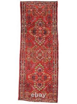 Tapis de coureur oriental rouge vintage tribal floral 3'7X9'5 pour cuisine et couloir