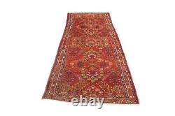 Tapis de coureur oriental rouge vintage tribal floral 3'7X9'5 pour cuisine et couloir