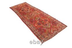 Tapis de coureur oriental rouge vintage tribal floral 3'7X9'5 pour cuisine et couloir