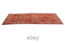 Tapis de coureur oriental rouge vintage tribal floral 3'7X9'5 pour cuisine et couloir