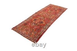 Tapis de coureur oriental rouge vintage tribal floral 3'7X9'5 pour cuisine et couloir