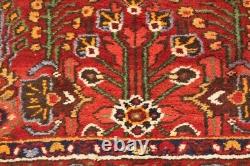 Tapis de coureur oriental rouge vintage tribal floral 3'7X9'5 pour cuisine et couloir