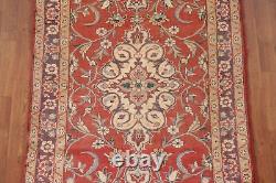 Tapis de coureur traditionnel Sarouk rouge floral vintage 3'x10' en laine nouée à la main