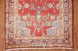 Tapis de coureur traditionnel Sarouk rouge floral vintage 3'x10' en laine nouée à la main