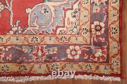 Tapis de coureur traditionnel Sarouk rouge floral vintage 3'x10' en laine nouée à la main