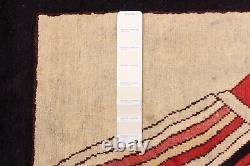 Tapis de zone en laine traditionnelle noué à la main de style vintage 3'6 x 4'11