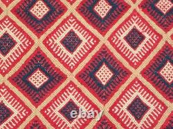 Tapis de zone tunisien Margoum rouge vintage en laine marocaine tissée à la main Rug Berbère Kilim