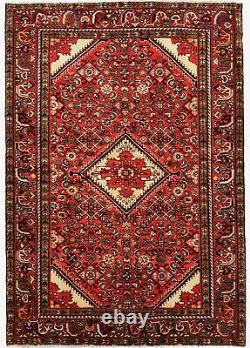 Tapis oriental en laine rouge vintage tribal floral 4'7X6'8 pour l'entrée du foyer