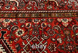 Tapis oriental en laine rouge vintage tribal floral 4'7X6'8 pour l'entrée du foyer