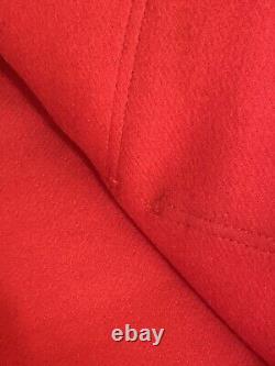 Traduisez ce titre en français: Veste-manteau en laine vierge rouge écarlate vintage pour femmes de Filson, taille 12, Mackinaw.