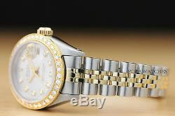 Véritable Rolex Datejust Mesdames Argent Dial Diamond 18k Gold & Montre En Acier