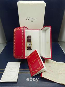 Véritable Vintage Ladies Cartier Tank Watch 18k Solid Gold Case Leather Strap