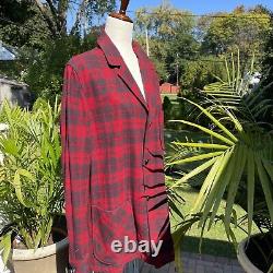 Veste Blazer Pendleton Vintage à carreaux rouges et en laine mélangée pour femme, taille M.