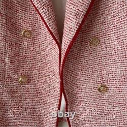 Veste De Blazer Rouge Vintage Valentino Tweed
