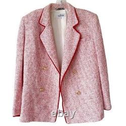 Veste De Blazer Rouge Vintage Valentino Tweed