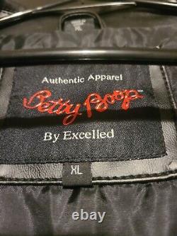 Veste En Cuir Betty Boop Vintage Par Marque Excelled Noir/rouge Taille XL