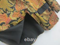 Veste Max Mara pour femmes en soie 100% paisley noir, rouge et doré, taille 8, Italie
