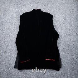 Veste Nira Nira pour femmes XL extra large en soie noire et rouge de style asiatique vintage à New York