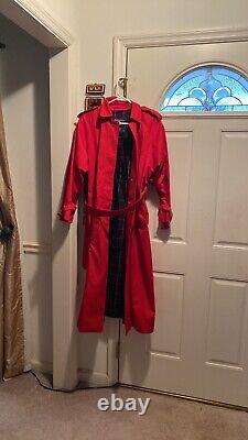 Veste Vintage Pour Femme Burberrys Manteau Rouge Taille 12