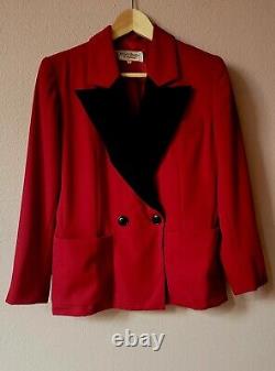 Veste Vintage Yves Saint Laurent Rive Gauche pour femme, blazer rouge, taille 38