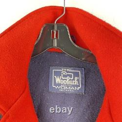 Veste Vintage en Laine Épaisse Woolrich Style Varsity pour Femme Taille M Fair Isle Rouge Boutonnée
