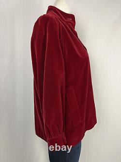 Veste à boutons en velours rouge Saint Laurent vintage des années 60 et 70, taille 16/18