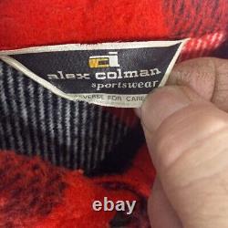 Veste à carreaux Buffalo Check Vintage Alex Coleman rouge, taille moyenne.