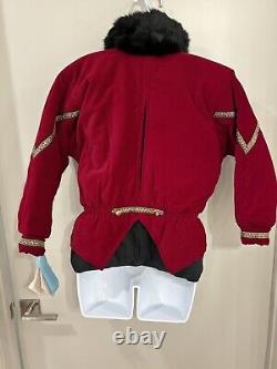 Veste bombardier en velours rouge vintage avec fourrure de lapin métallique de la NWT