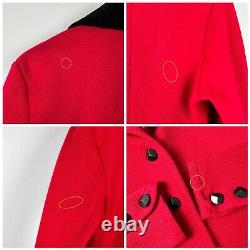 Veste de blazer vintage des années 70 pour femmes SAINT LAURENT, boutonnée en laine rouge taille M.