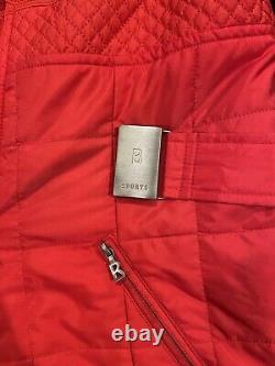 Veste de ski vintage BOGNER rouge à fermeture éclair intégrale pour femme, vêtement d'hiver.