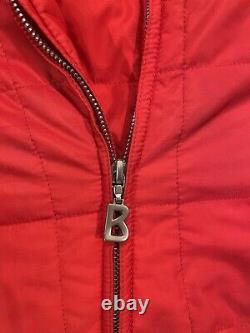 Veste de ski vintage BOGNER rouge à fermeture éclair intégrale pour femme, vêtement d'hiver.