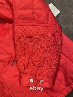 Veste de ski vintage BOGNER rouge à fermeture éclair intégrale pour femme, vêtement d'hiver.