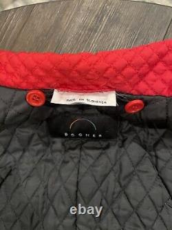 Veste de ski vintage BOGNER rouge à fermeture éclair intégrale pour femme, vêtement d'hiver.