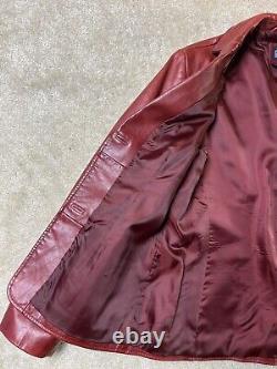 Veste en cuir pour femme GAP Vintage Rouge Moyen Blazer Oxblood Foncé des années 90 Y2K