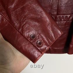 Veste en cuir pour femmes Vintage GAP Blazer Rouge Oxblood Taille Moyenne Y2K 2000