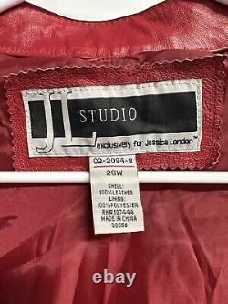 Veste en cuir rouge Vintage JL Studio taille 26W