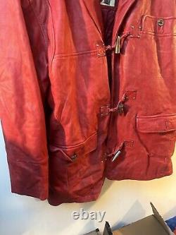 Veste en cuir rouge Vintage z Cavaricci pour femme taille Large (L2)