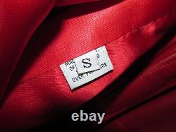 Veste en cuir rouge ceinturée de luxe Vintage Melanzona pour femme, taille S.