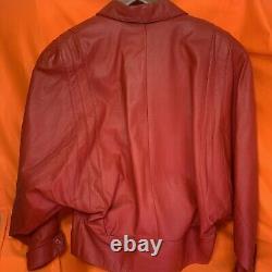 Veste en cuir rouge vintage Wilson de 1988, taille small, doublée des années 80